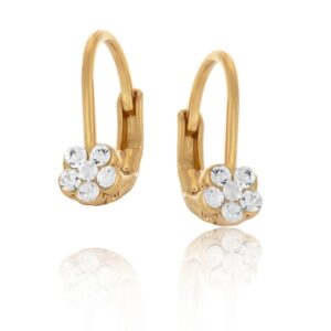 Kolczyki kwiatuszki z kryształkami dla dziewczynki